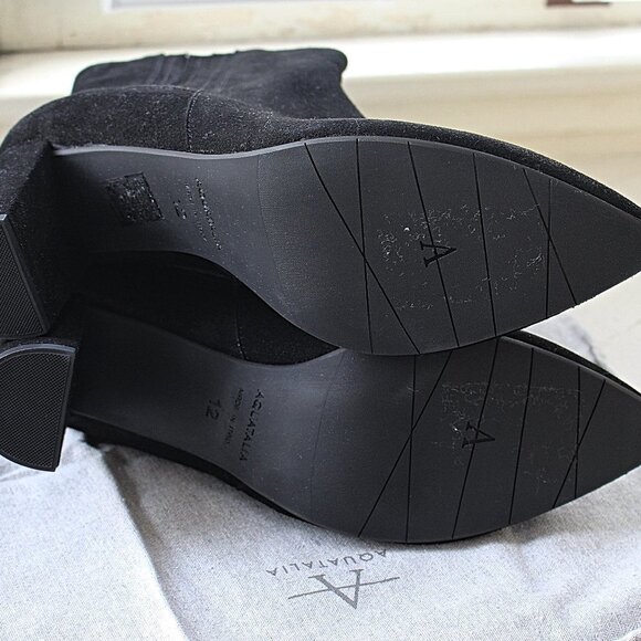 New in Box Aquatalia "Sierra" Water Resistant Suede Ankle Bootie in Black, 12 - Picture 5 of 10